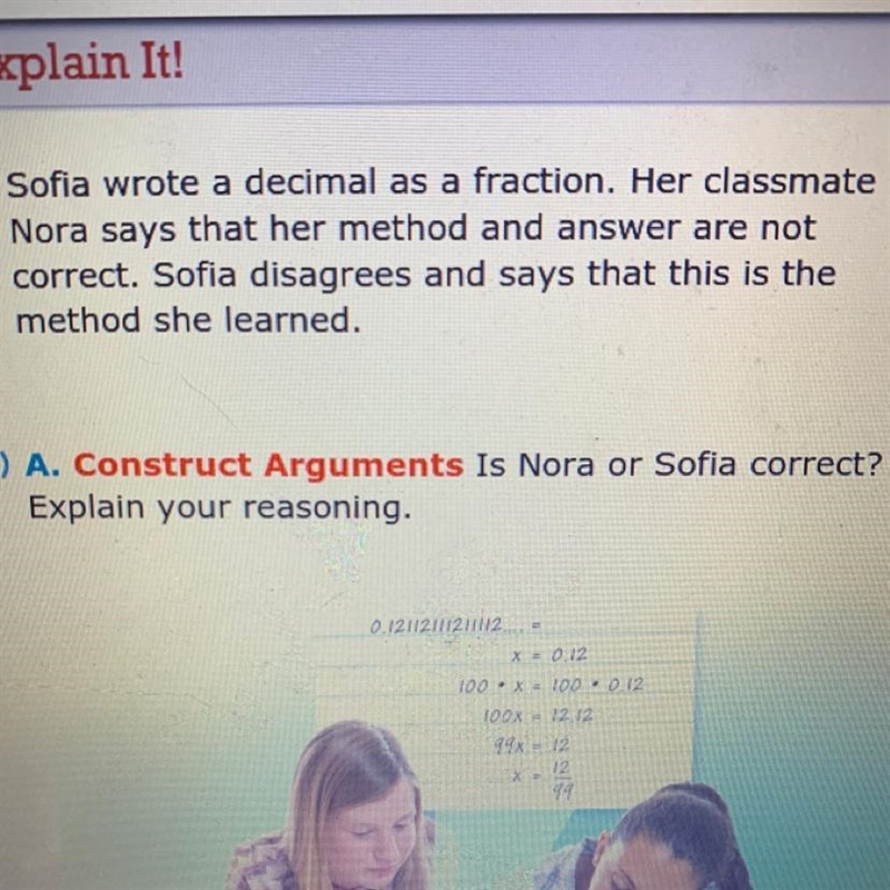 Is Nora or Sofia correct? Explain your reasoning.-example-1