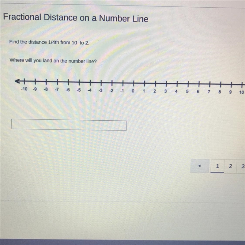 Find the distance 1/4th from 10 to 2.-example-1