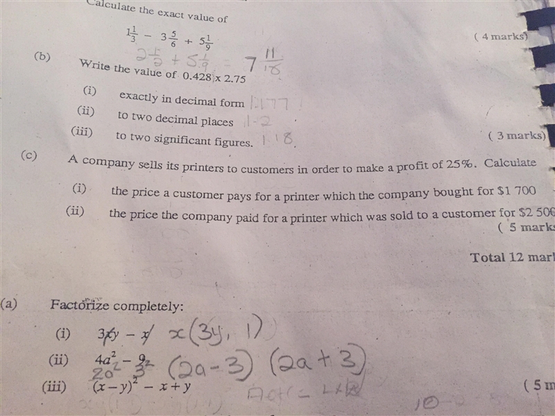 A company sells its printers to customers in order to make a profit of 25%. Calculate-example-1