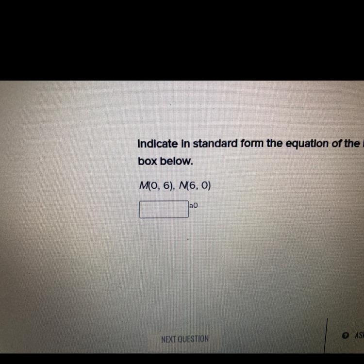 Indicate in standard form equation of the line passing through the given ￼-example-1