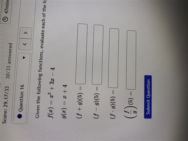 Given the following functions, evaluate each of the following-example-1