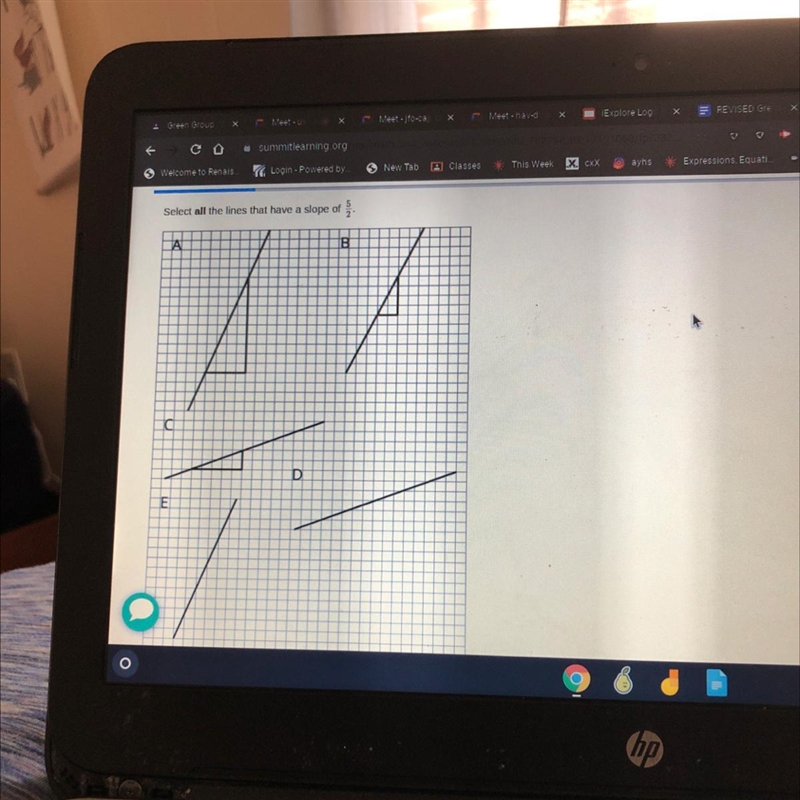 Select all the lines that have a slope of A IB-example-1