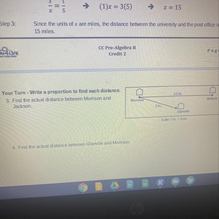 Find the actual distance between Morrison and jackson-example-1