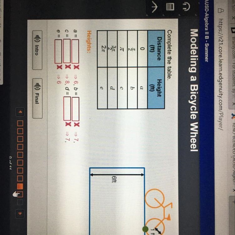 Complete the table Distance(ft) Height(ft)-example-1