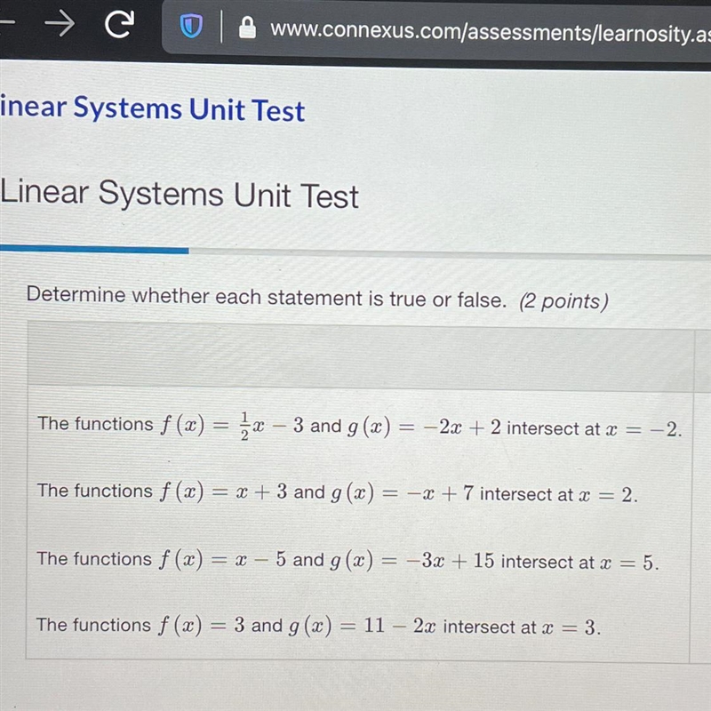 Determine whether each statement is true or false.-example-1