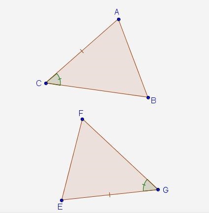 If ΔABC and ΔGEF are congruent by the ASA criterion, which pair of angles must be-example-1