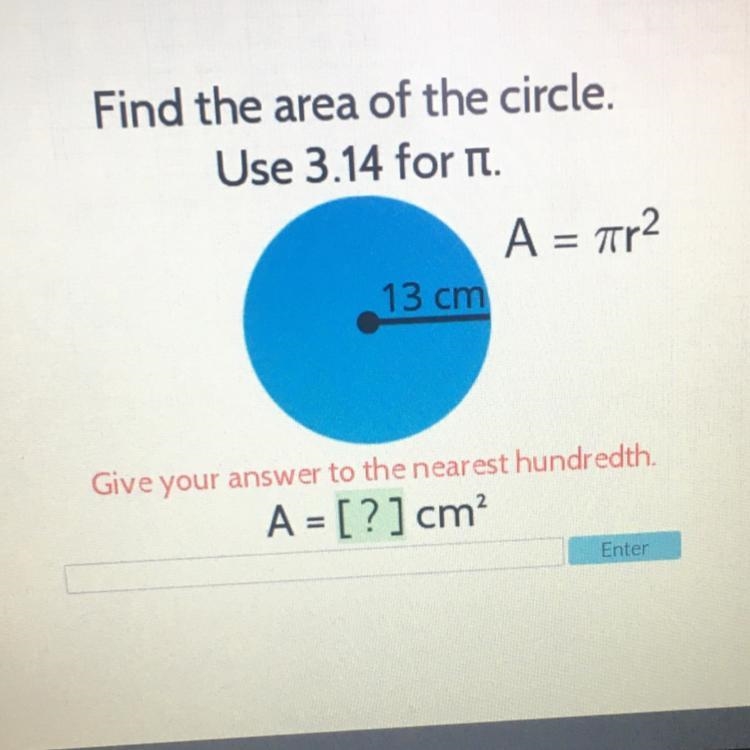 Find the area of the circle. Use 3.14 for pi-example-1