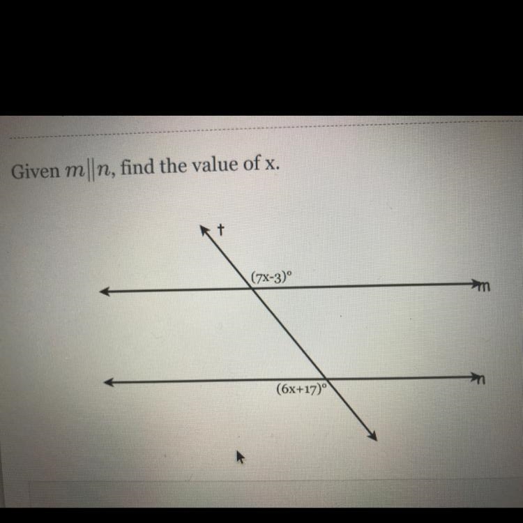 Given mn, find the value of x.-example-1