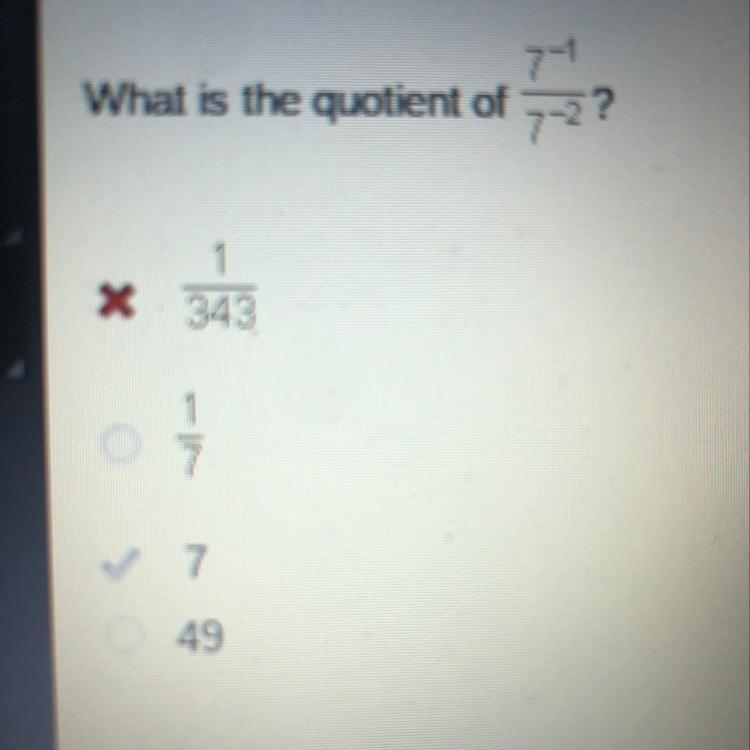 What is the quotient of 7-1/7-2?-example-1