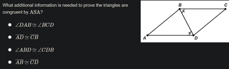 What additional information is needed to prove the triangles are congruent by ASA-example-1