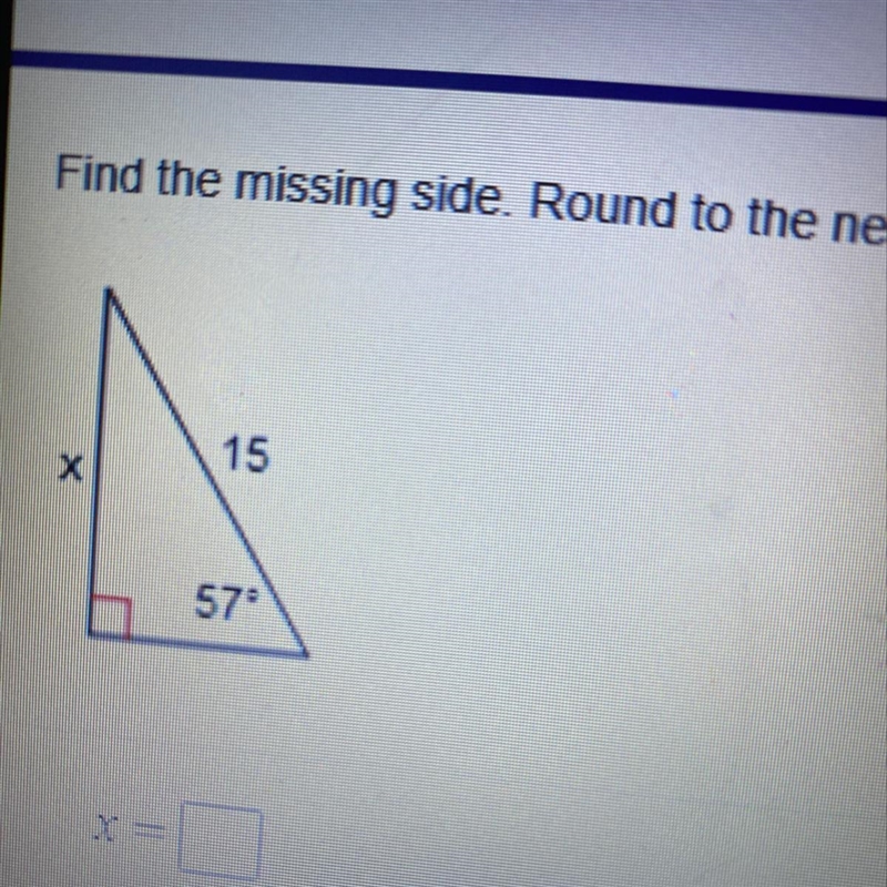 Find the missing side round to the nearest tenth-example-1