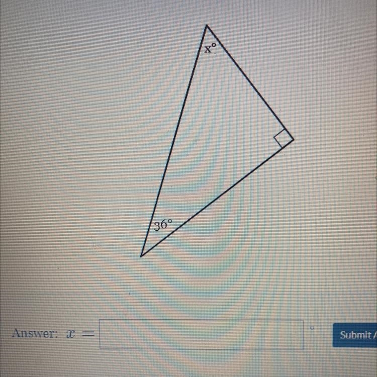 The measures of the angels of a triangle are show. In the figure below solve for x-example-1