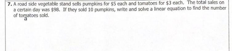 Please help! Linear Equation word problems using the Ax + By = C form!-example-1