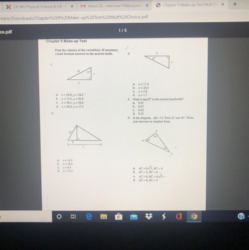 First five problems-example-1