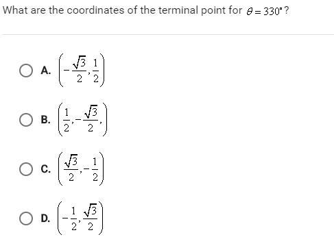 What are the coordinates of the terminal point for 0=330-example-1