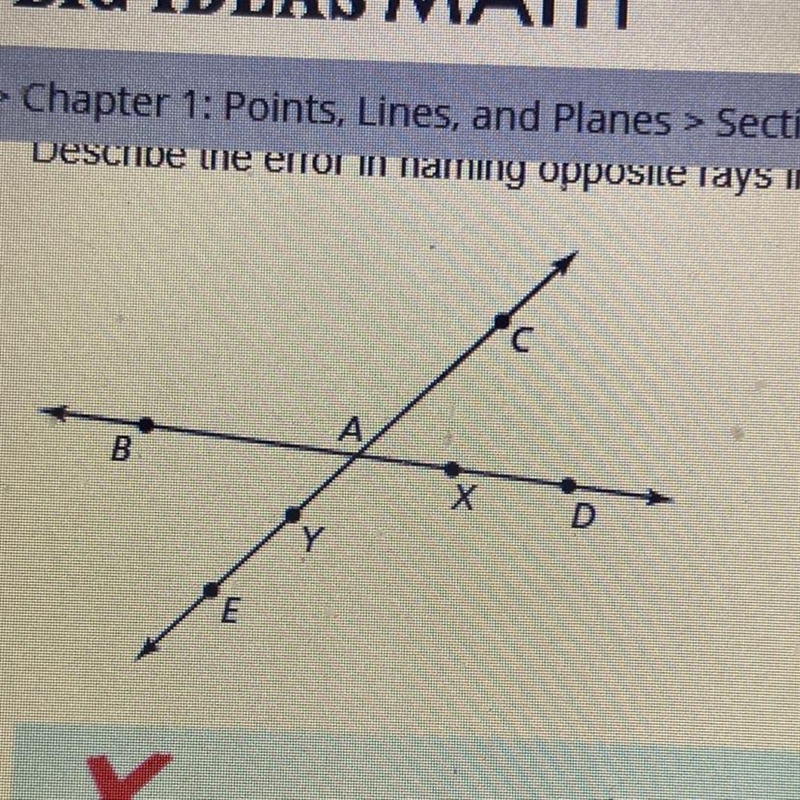 Name the ray that is opposite AD?-example-1