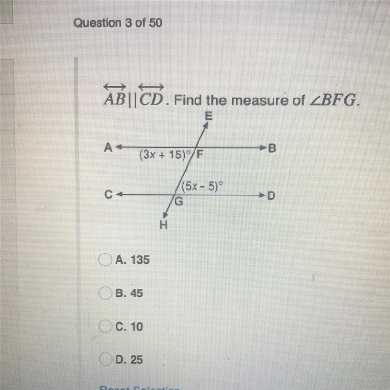 AB||CD. Find the measure of-example-1