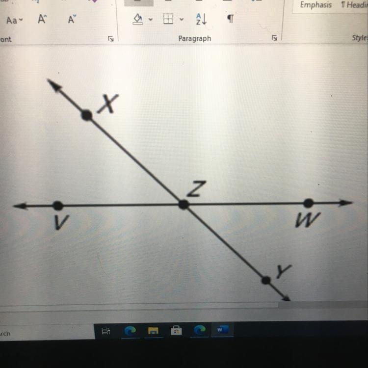 21. Name 8 different rays. 22. Name 2 pairs of opposite rays. 23. Name 2 lines that-example-1