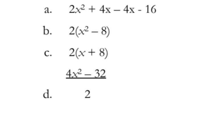 HELP PLEASE ASAP Which of the following is not equivalent to the following expression-example-1