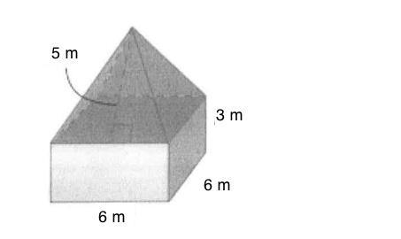 Alex has built a garden shed in the shape shown. (A) Alex plans to paint the outside-example-1