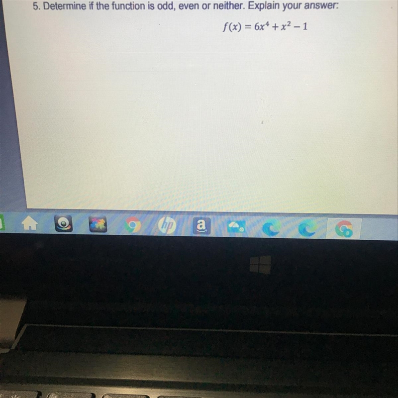 Determine if the function is odd, even or neither. Explain your answer-example-1