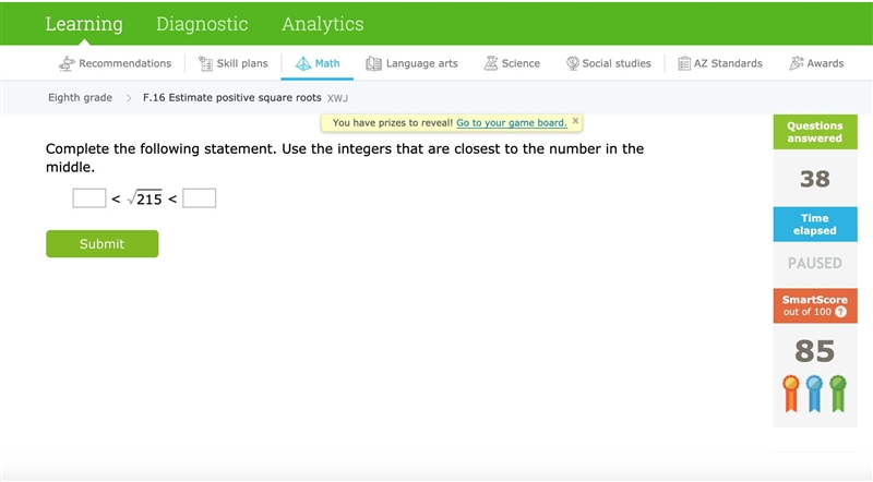 Use the integers that are closest to the number in the middle.-example-1