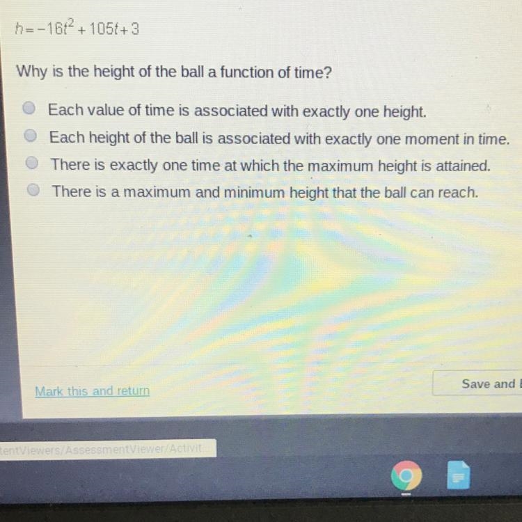 The equation below models the height in feet h of a softball t seconds after it is-example-1