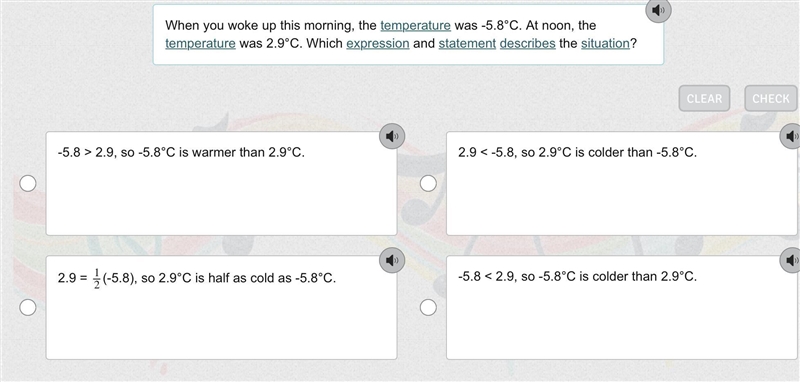 When you woke up this morning, the temperature was -5.8°C. At noon, the temperature-example-1