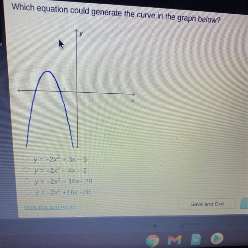 Which equation could generate the curve in a graph below?-example-1