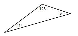 Find the value of x in the triangle shown below.-example-1