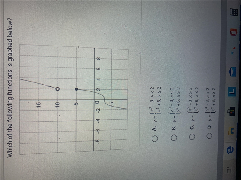 Which of the following functions is graphed below-example-1