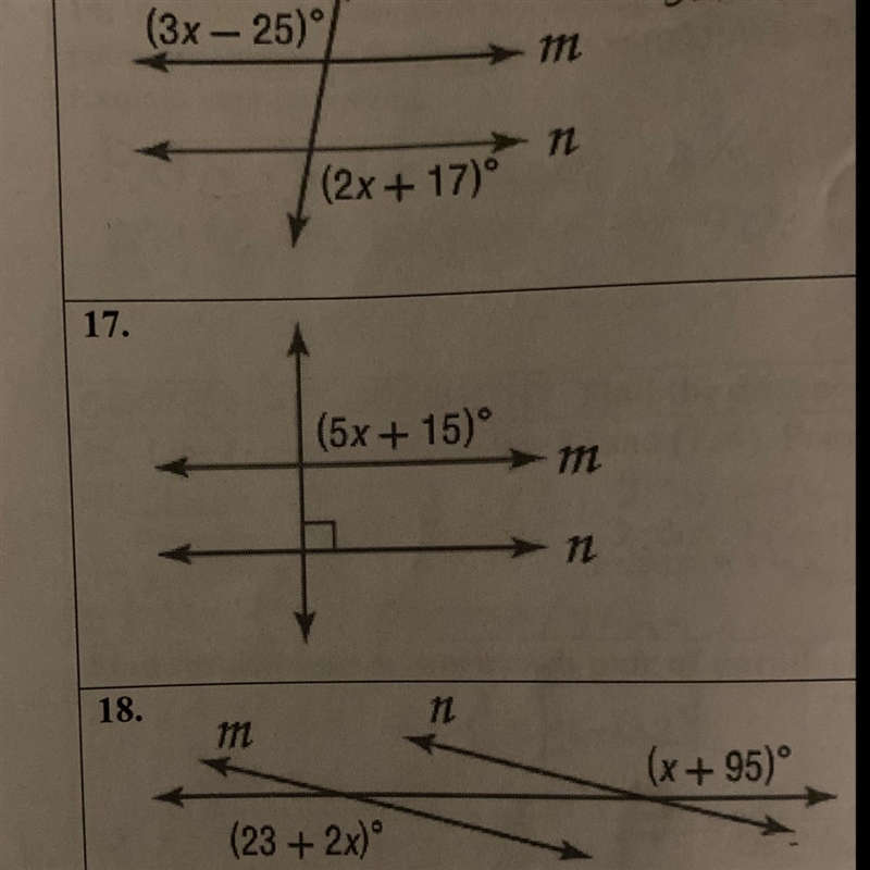 Find X so that m is parallel to n. Identify the postulate or theorem you used. Please-example-1