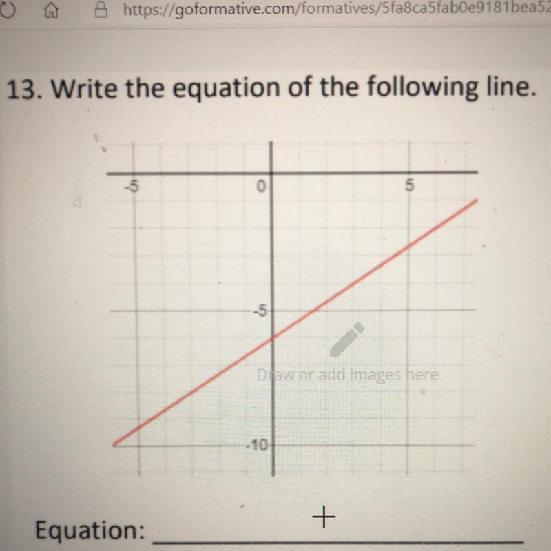 Write the equation of the following line-example-1