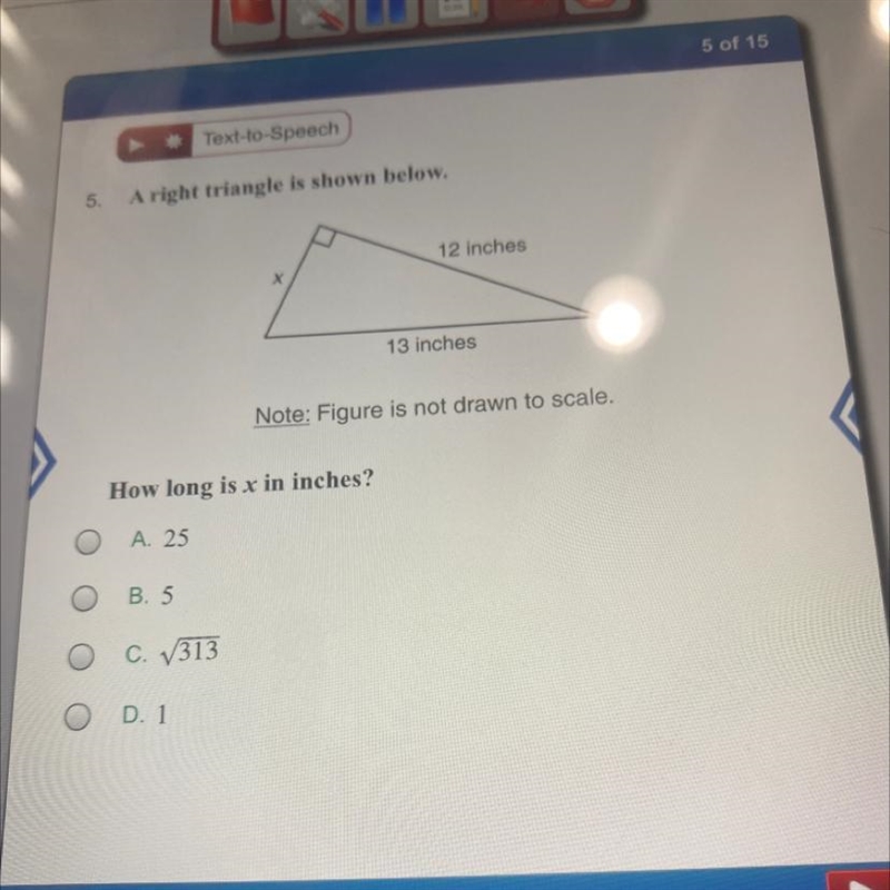 How long is x in inches?-example-1