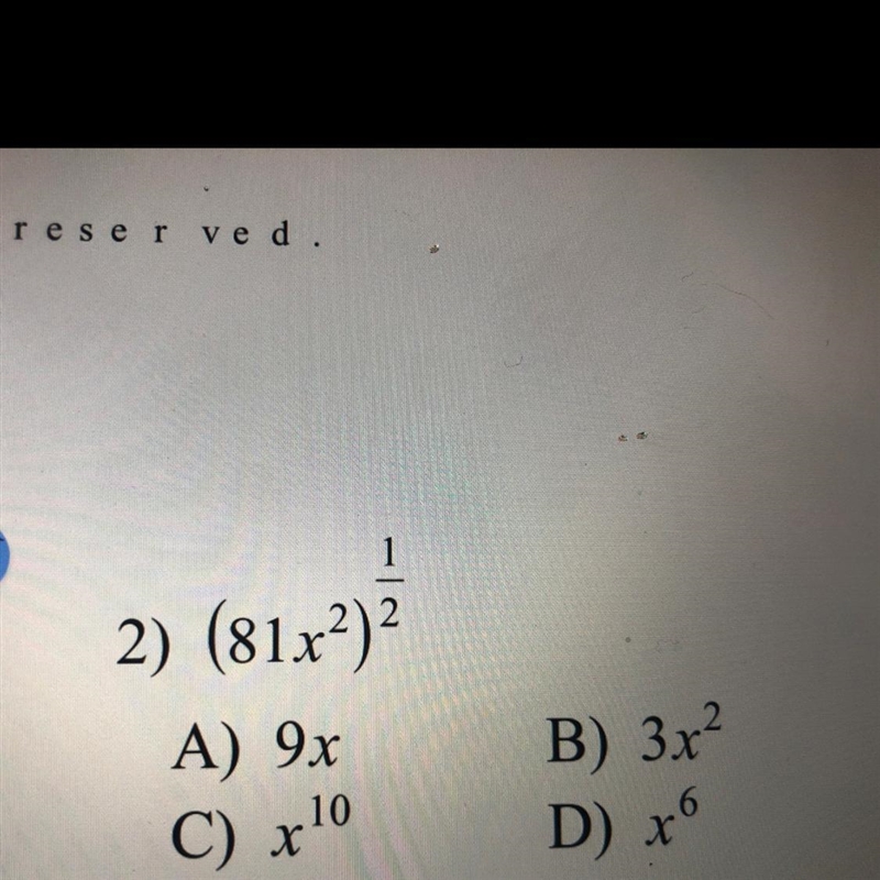 (81x^2)^1/2 Simplify.-example-1