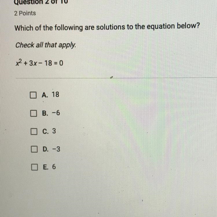 Which of the following are solutions to the equation below? Check all that apply. x-example-1