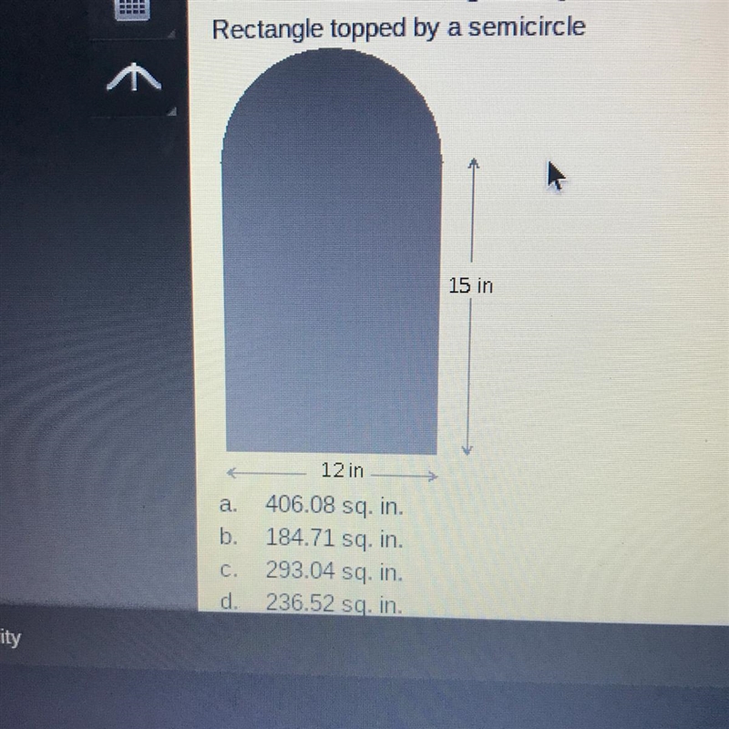 In your computation, approximate its value as 3.14. Find the area of the figure. If-example-1