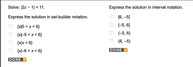 Solve: |2x − 1| < 11. Edge 2020. Thanks!-example-1