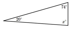 Find the value of x in the triangle shown below.-example-1