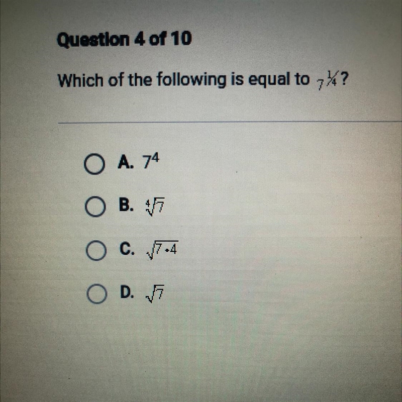 Which of the following is equal to 7 & 1/4?-example-1