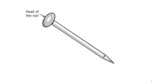 5. The head of a nail is circular, as shown. The head of this nail has a diameter-example-1