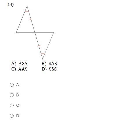 Determine which of the four postulates, if any, can be used to prove that the triangles-example-1