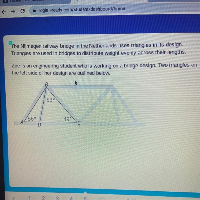 ANSWER ASAP !!!!! The Nijmegen railway bridge in the Netherlands uses triangles in-example-1