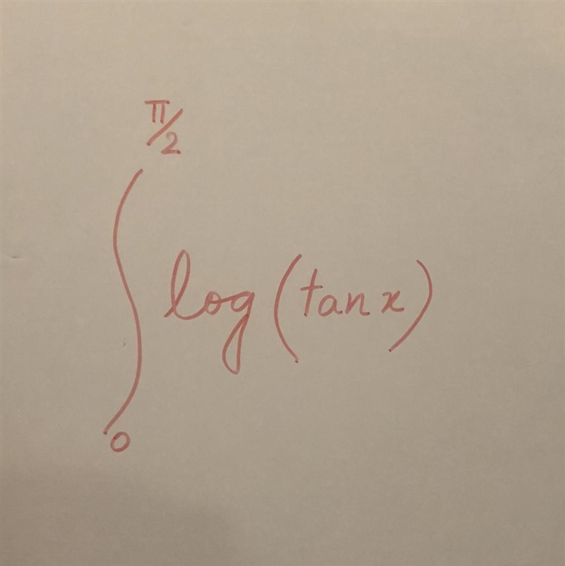 What is the definite integral of log (tan x) with range from 90 to 0-example-1