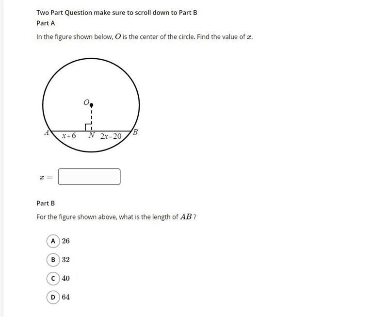 Part A In the figure shown below, O is the center of the circle. Find the value of-example-1