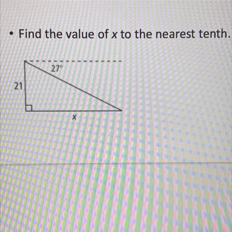 Find the value of x to the nearest tenth-example-1