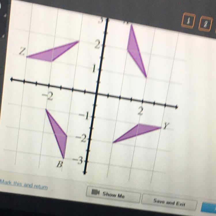 What is the image of figure B after a -90° rotation about the origin? A B B. X C. Y-example-1