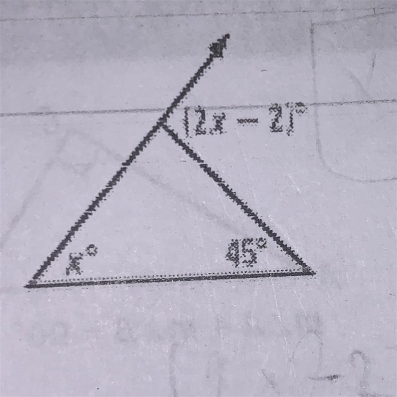 Geometry : find the measure of the exterior angle-example-1