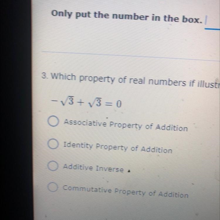 Which property of real numbers is illustrated by the equation?-example-1