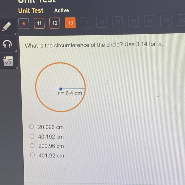 PLZ HURRRY!!!!! What is the circumference of the circle-example-1